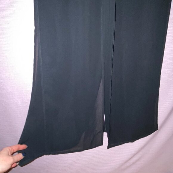 New Without Tags TADASHI Sheer Lined Black Gaucho Pants Size 2 - Picture 2 of 12